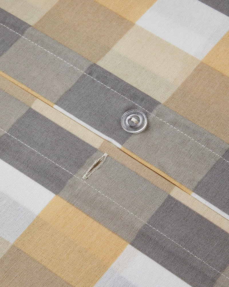 Cuby Kolay Ütülenir Çift Kişilik Nevresim Seti 200x220 cm Gri-Hardal