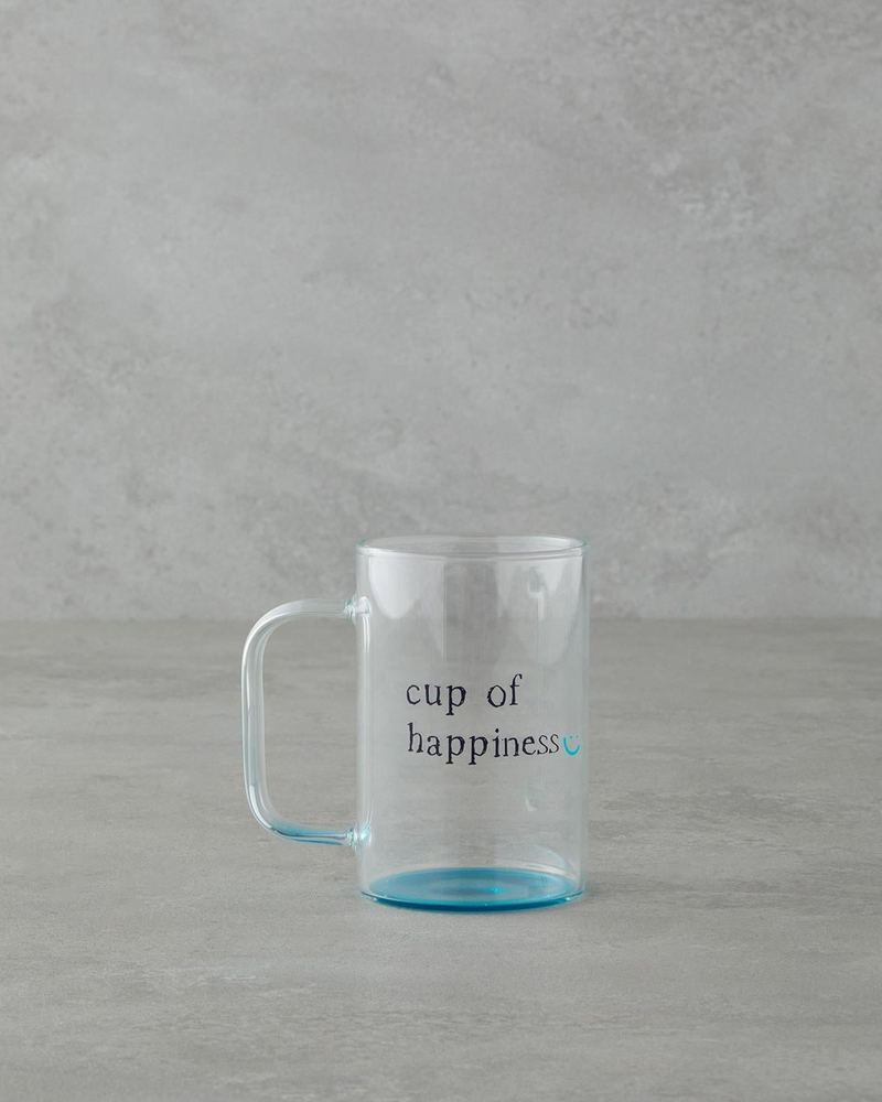 Cup of Happiness Cam Kupa 270 ml Mavi