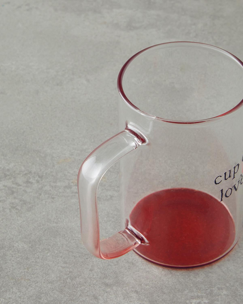 Cup Of Love Cam Kupa 270 ml Kırmızı