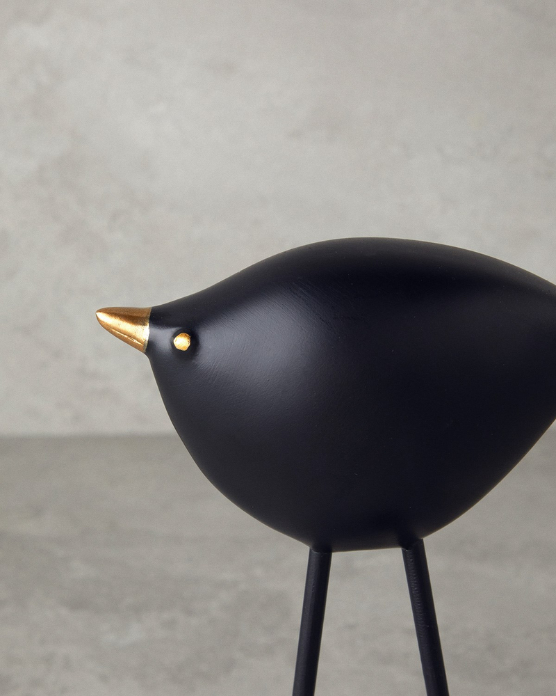 Cute Birds Polyresin Biblo 11x6x24 cm Siyah