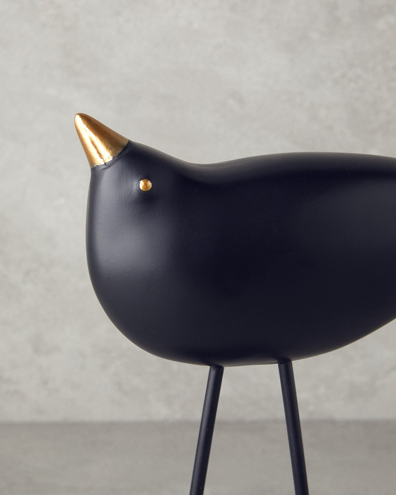 Cute Birds Polyresin Biblo 15x6,2x30,5 cm Siyah