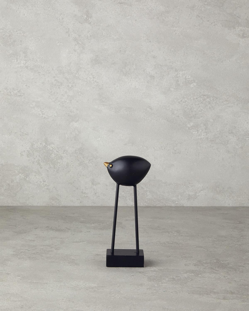 Cute Birds Polyresin Biblo Siyah