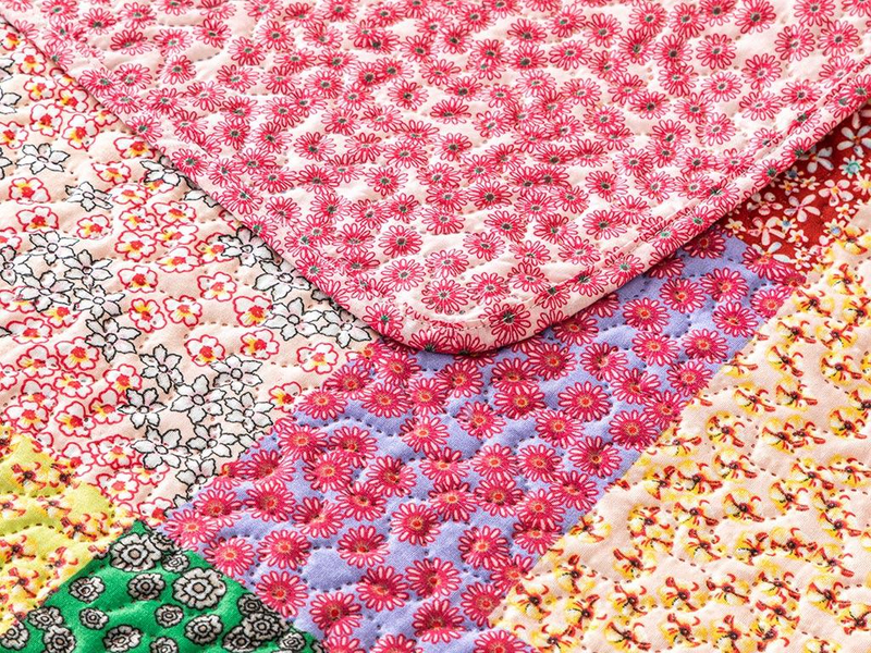 Daisy Fest Patchwork Tek Kişilik Çok Amaçlı Örtü Pembe