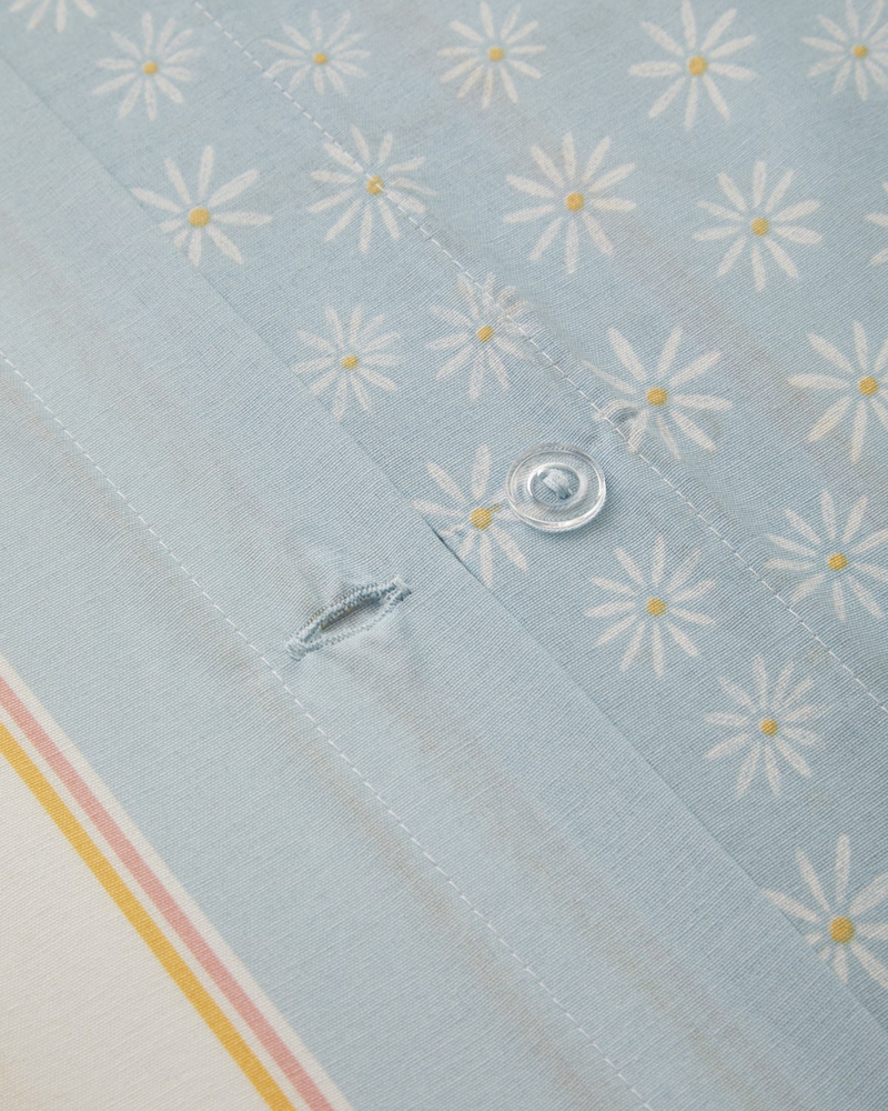 Daisy Nest Kolay Ütülenir Çift Kişilik Nevresim Takımı 200x220 cm Mavi
