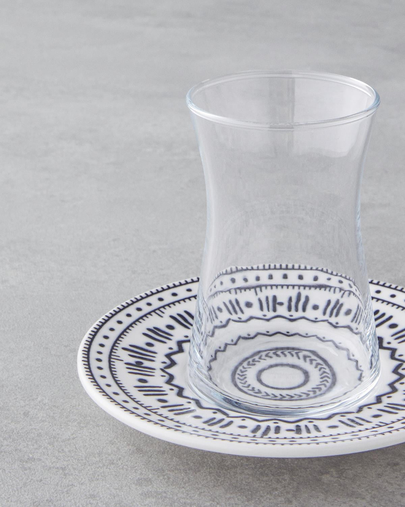 Deco Porselen 12 Parça 6 Kişilik Çay Seti 165 ml Siyah