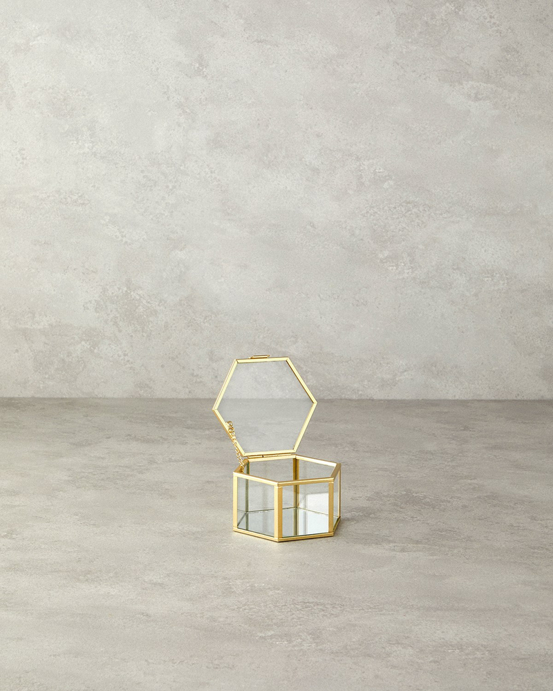 Deluxe Cam Dekoratif Kutu 10x11x6 cm Gold