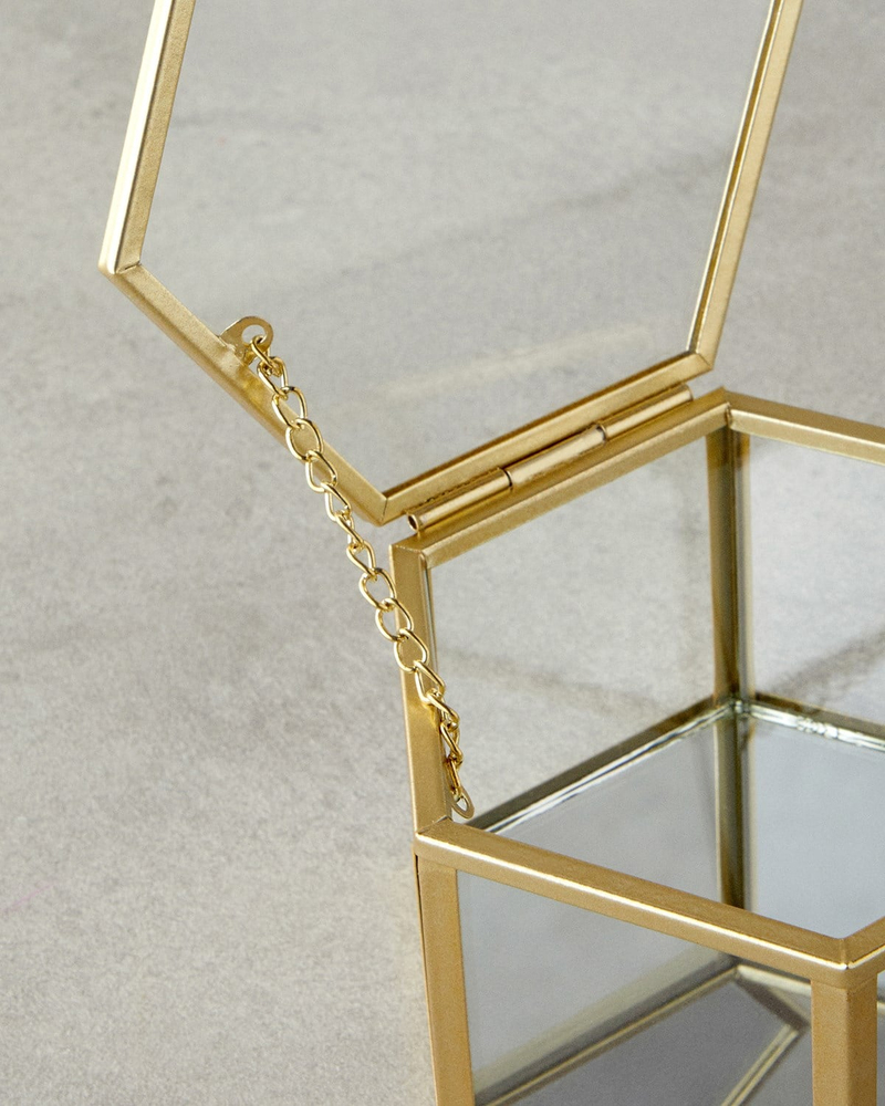 Deluxe Cam Dekoratif Kutu 10x11x6 cm Gold