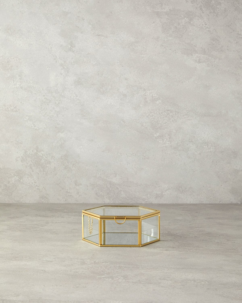 Deluxe Cam Dekoratif Kutu 14x16x6 cm Gold
