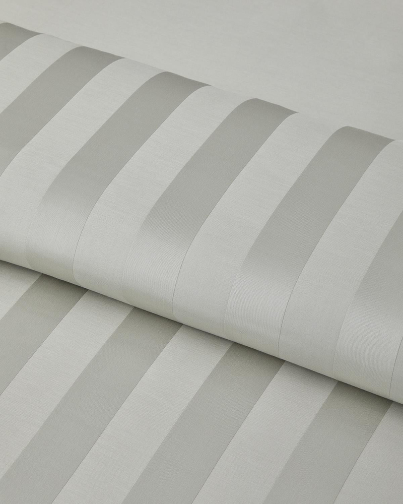 Deluxe Çizgili Pamuk Saten King Size Nevresim Takımı 240x220 cm Açık Yeşil