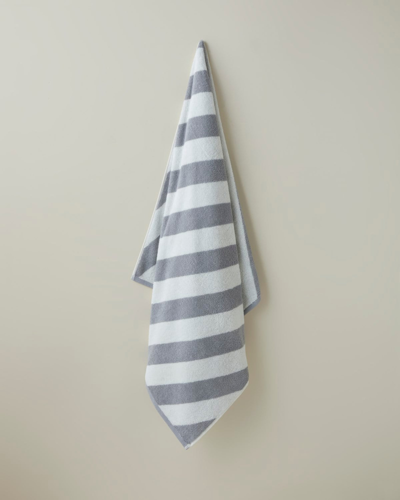 Diagonal Pamuk Banyo Havlusu 90x150 cm Gri