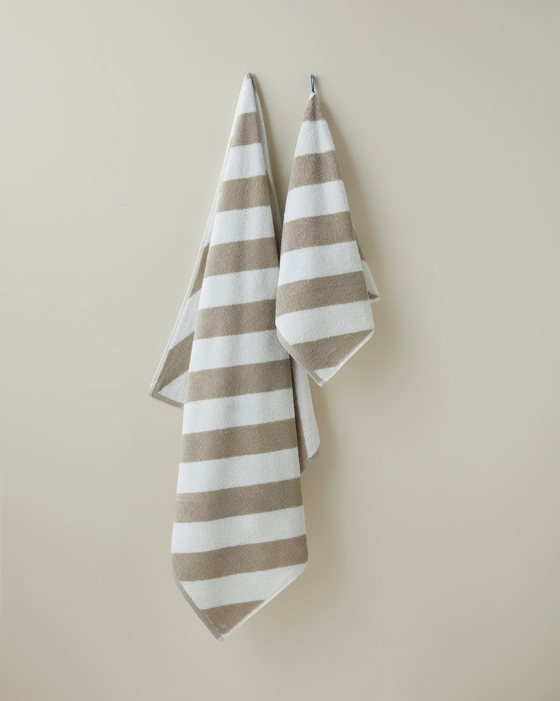 Diagonal Pamuk Banyo Havlusu 90x150 cm Bej