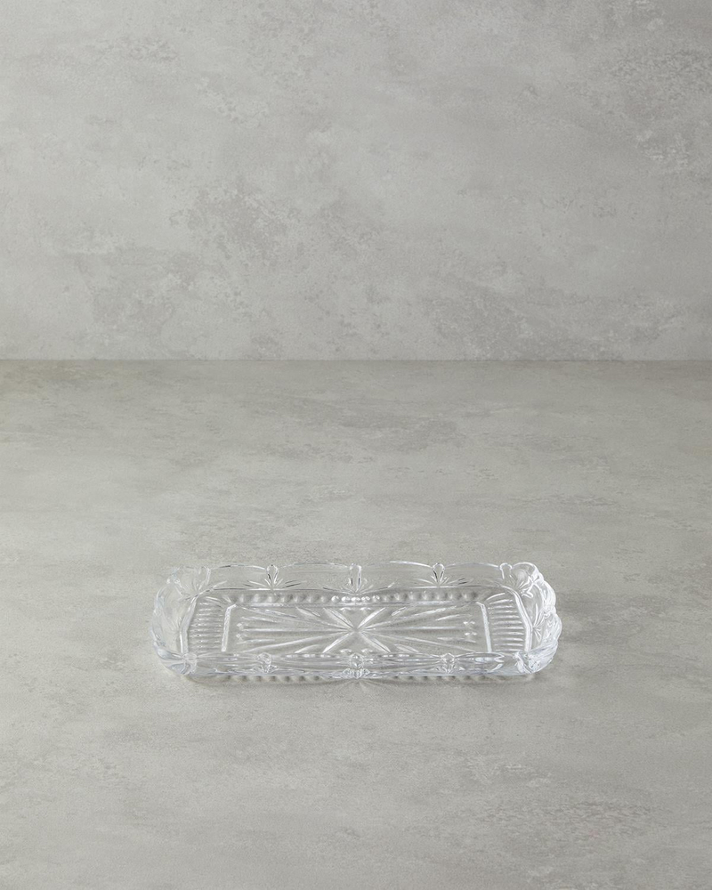 Diamond Cam Kayık Tabak 26X15 cm Şeffaf