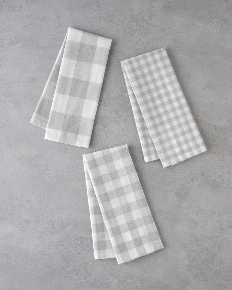 Dyna Pamuk Polyester 3'lü Kurulama Bezi 30x50 cm Gri