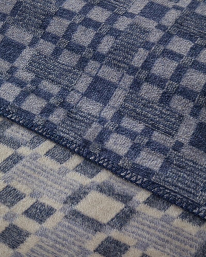 Echo Plaid Pamuklu Tek Kişilik Battaniye 150x200 cm Mavi