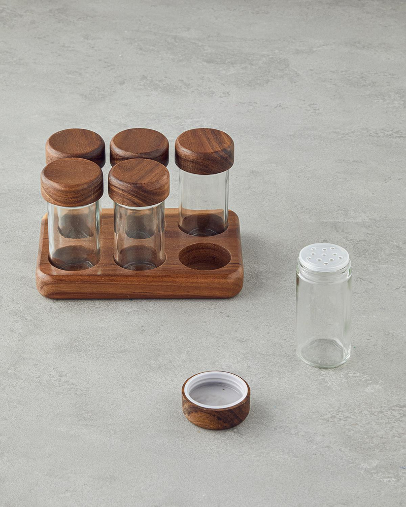 Elegant Cam 6'lı Baharatlik 90 ml Kahverengi