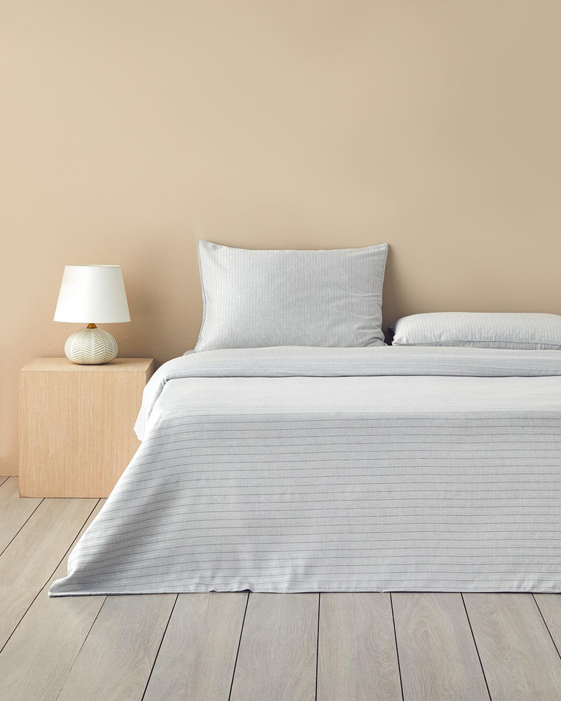 Elegant İpliği Boyalı Çift Kişilik Nevresim Takımı 200x220 cm Gümüş
