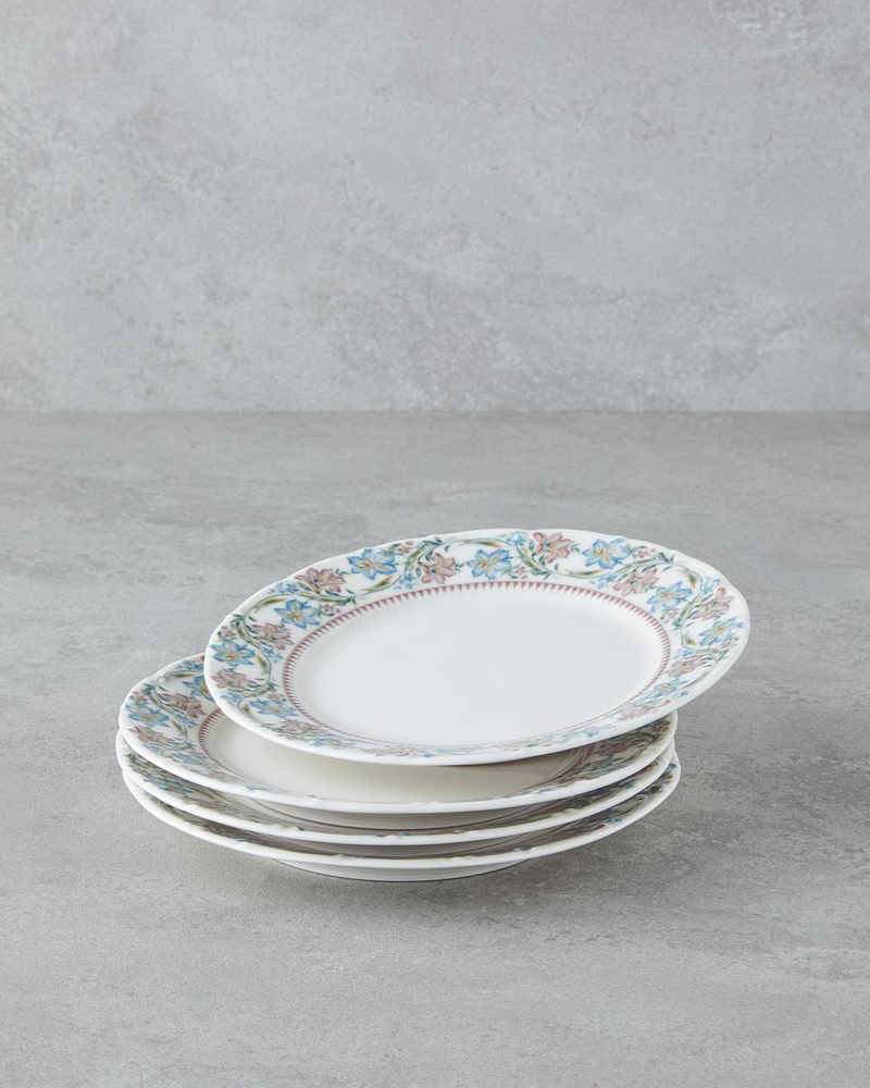 Elegant Porselen 4'lü Pasta Seti 19 cm Renkli
