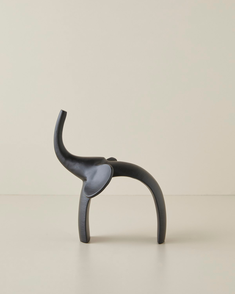 Elephant Alüminyum Biblo 18 cm Siyah