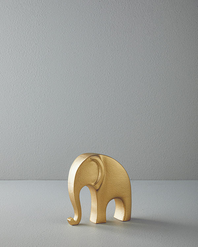 Elephant Polyresin Biblo Gold