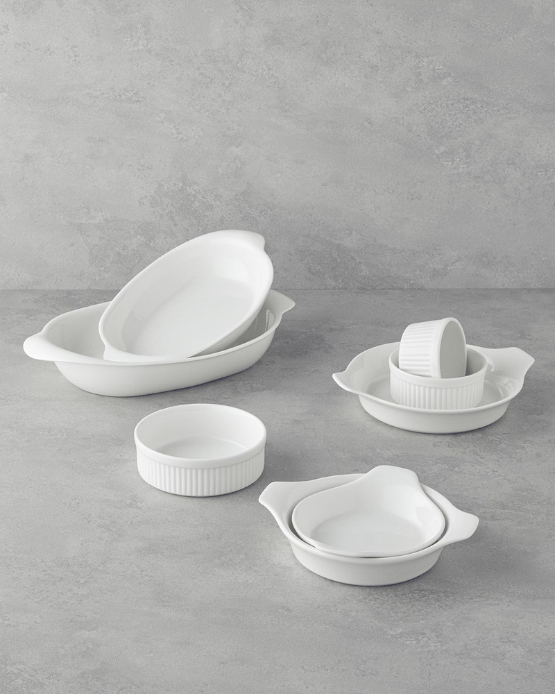 Elise Porselen Sahan Fırın Kabı 20 cm Beyaz