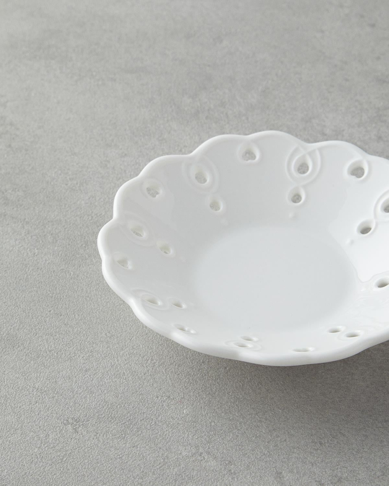 Elodie Porselen Çay Tabağı 12 cm Beyaz
