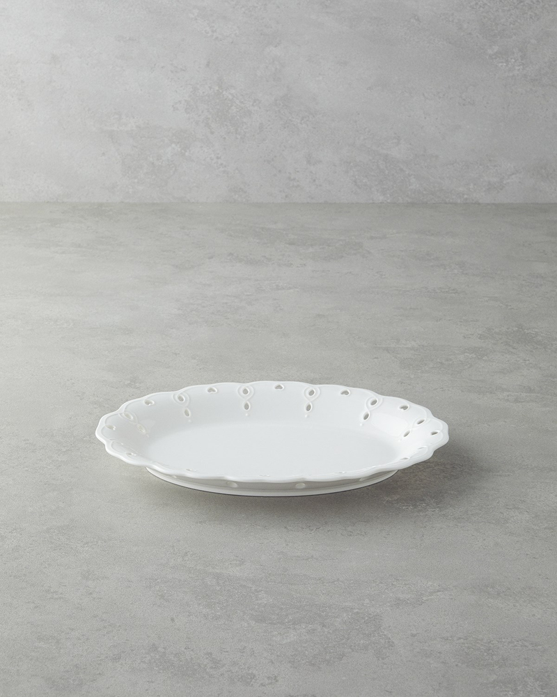 Elodie Porselen Kayık Tabak 30,5 cm Beyaz