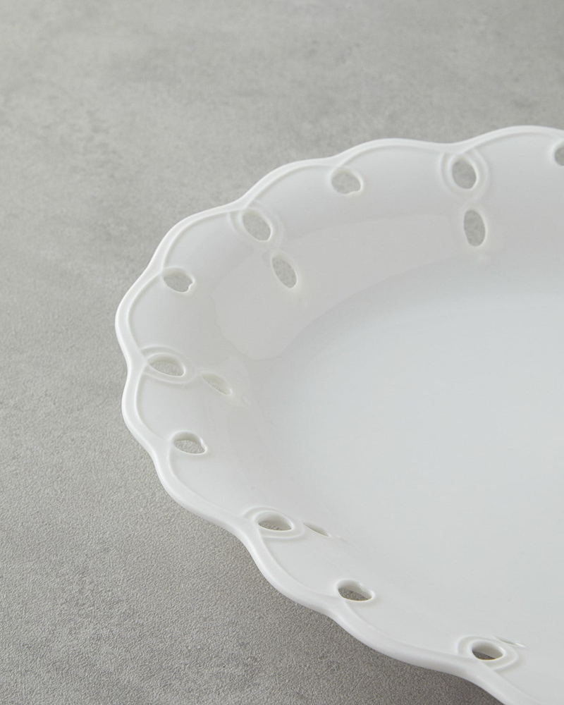 Elodie Porselen Kayık Tabak 35 cm Beyaz