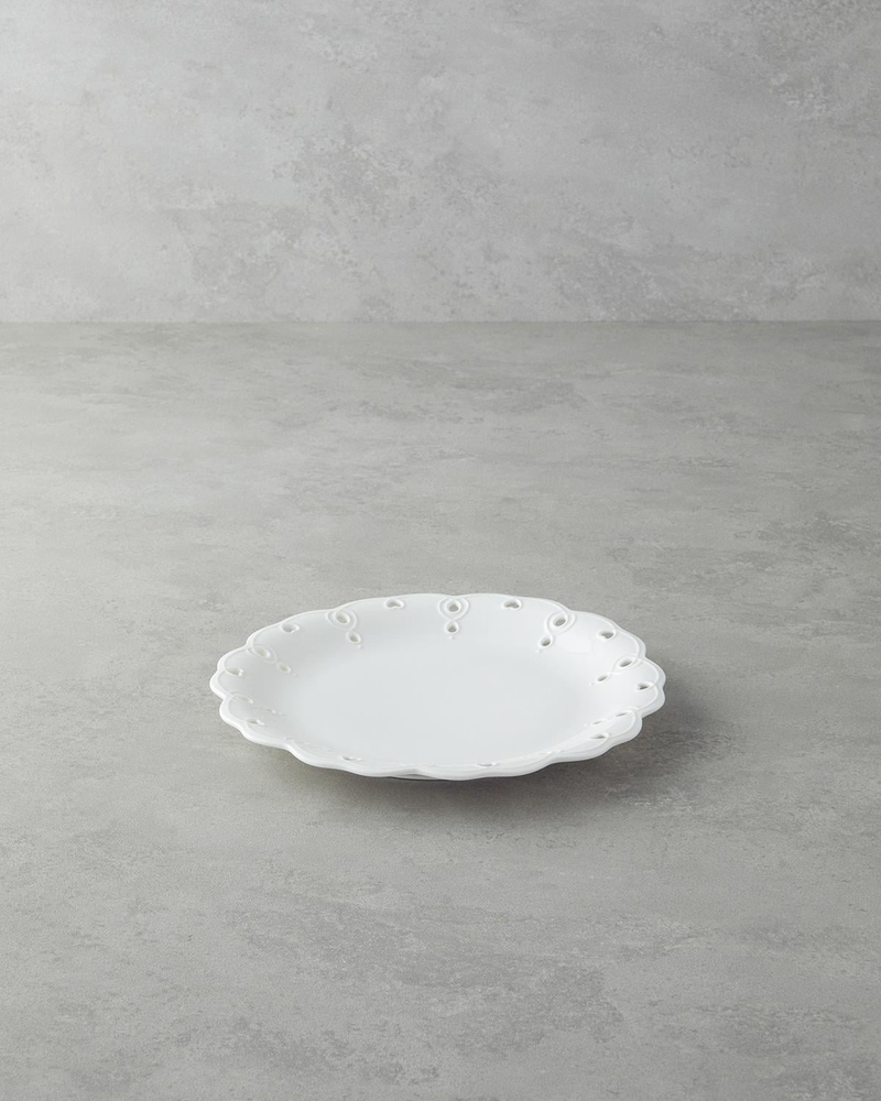 Elodie Porselen Servis Tabağı 25,5 cm Beyaz