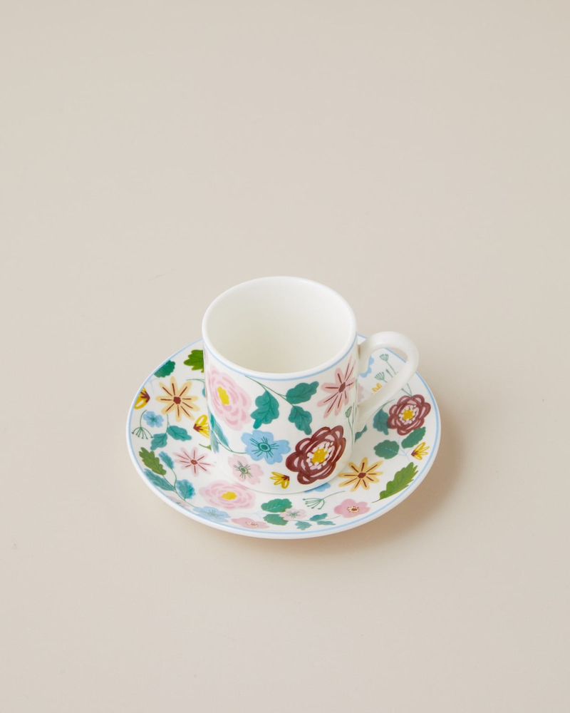 Elvia New Bone China 4 Parça 2 Kişilik Kahve Fincan Takımı 80 ml Renkli