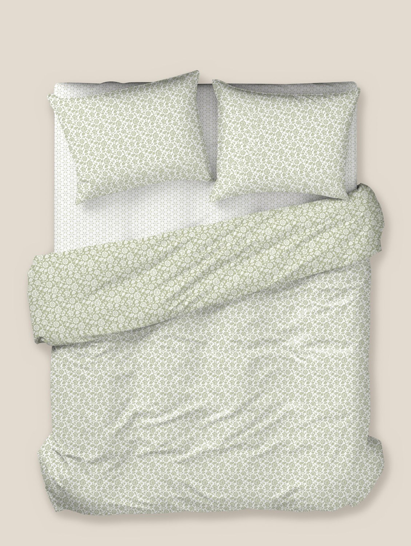 Elvya Çift Kişilik Nevresim Takımı 200x220 cm Yeşil