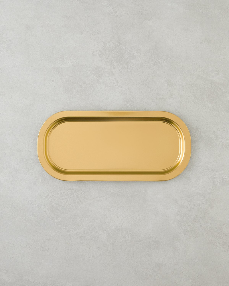 Emma Metal Tepsi 16x35 cm Gold