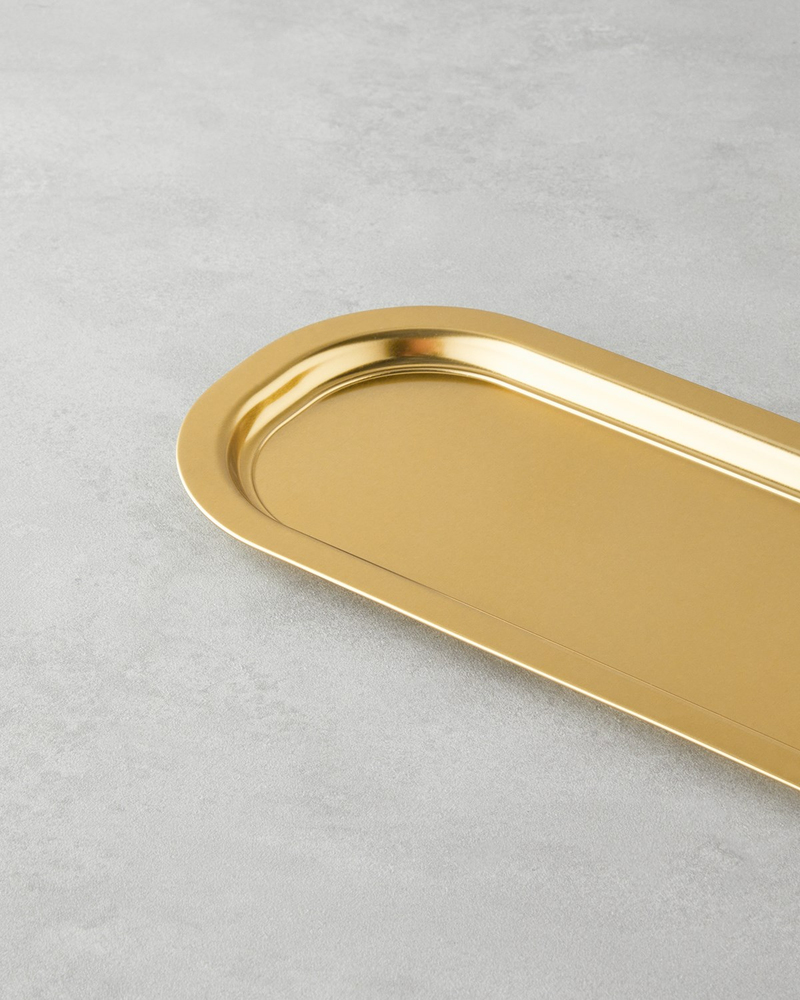 Emma Metal Tepsi 16x35 cm Gold