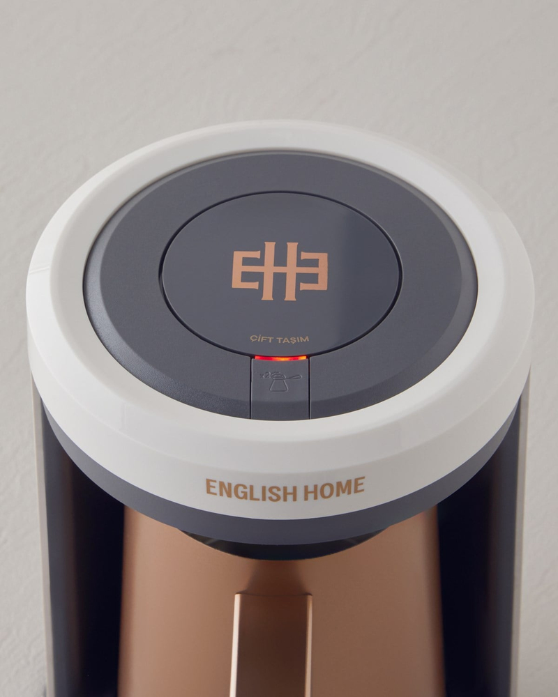 English Home TKM 6031 Çelik Cezve Çift Taşım Türk Kahvesi Makinesi Beyaz-Bakır