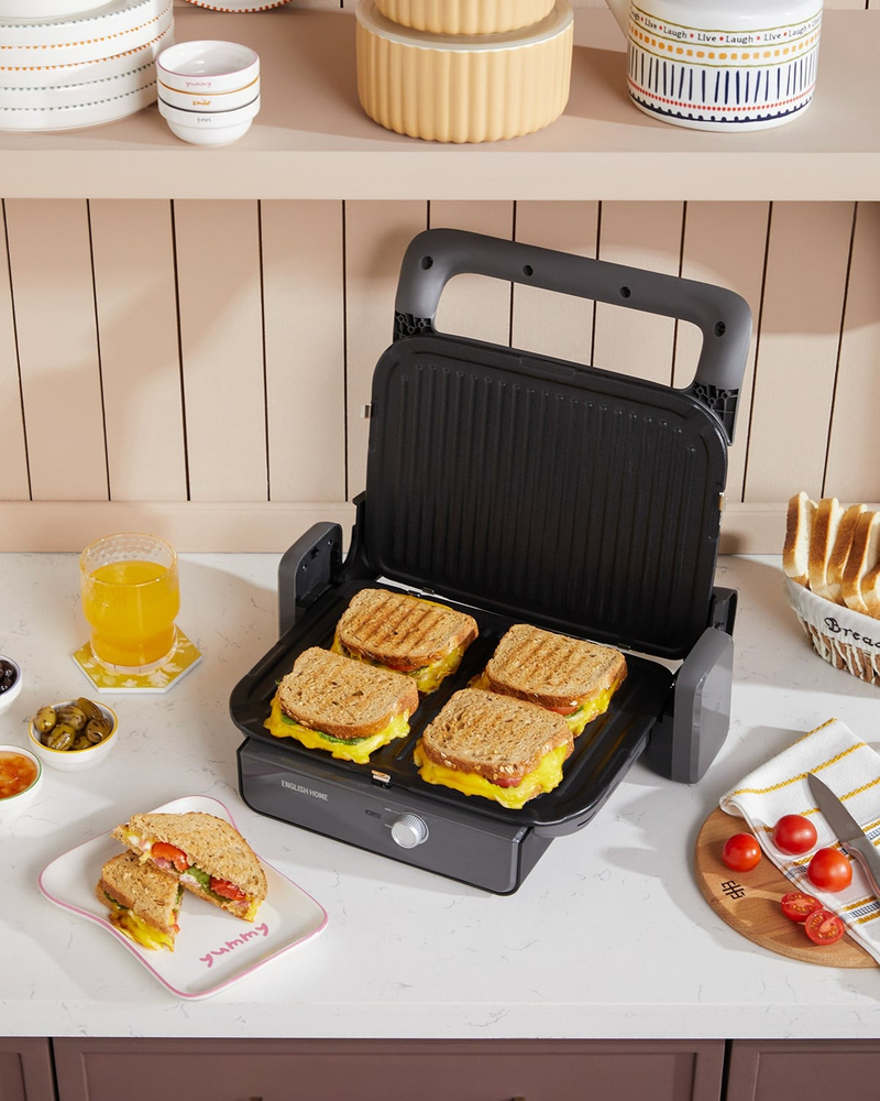 English Home TMK 5050 Teflon Çıkarılabilir Plakalı Tost Makinesi 1800W Antrasit