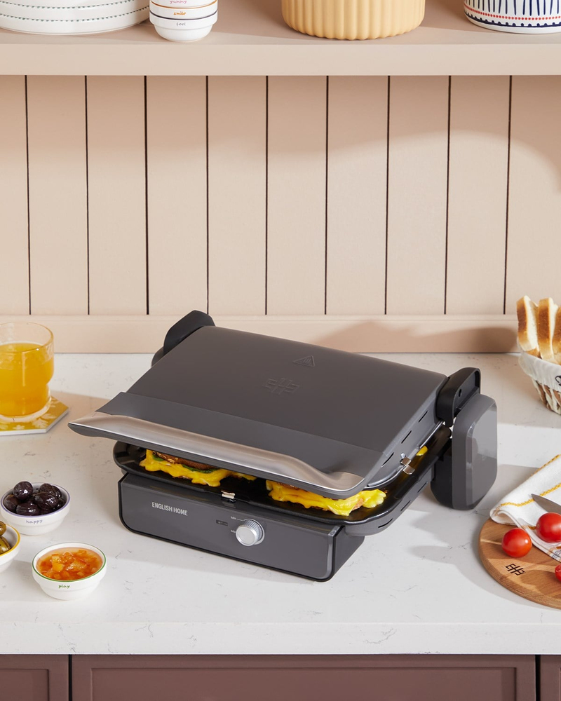 English Home TMK 5050 Teflon Çıkarılabilir Plakalı Tost Makinesi 1800W Antrasit