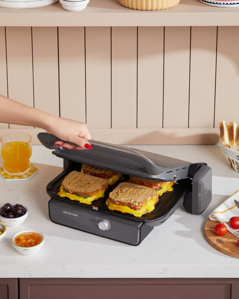 English Home TMK 5050 Teflon Çıkarılabilir Plakalı Tost Makinesi 1800W Antrasit