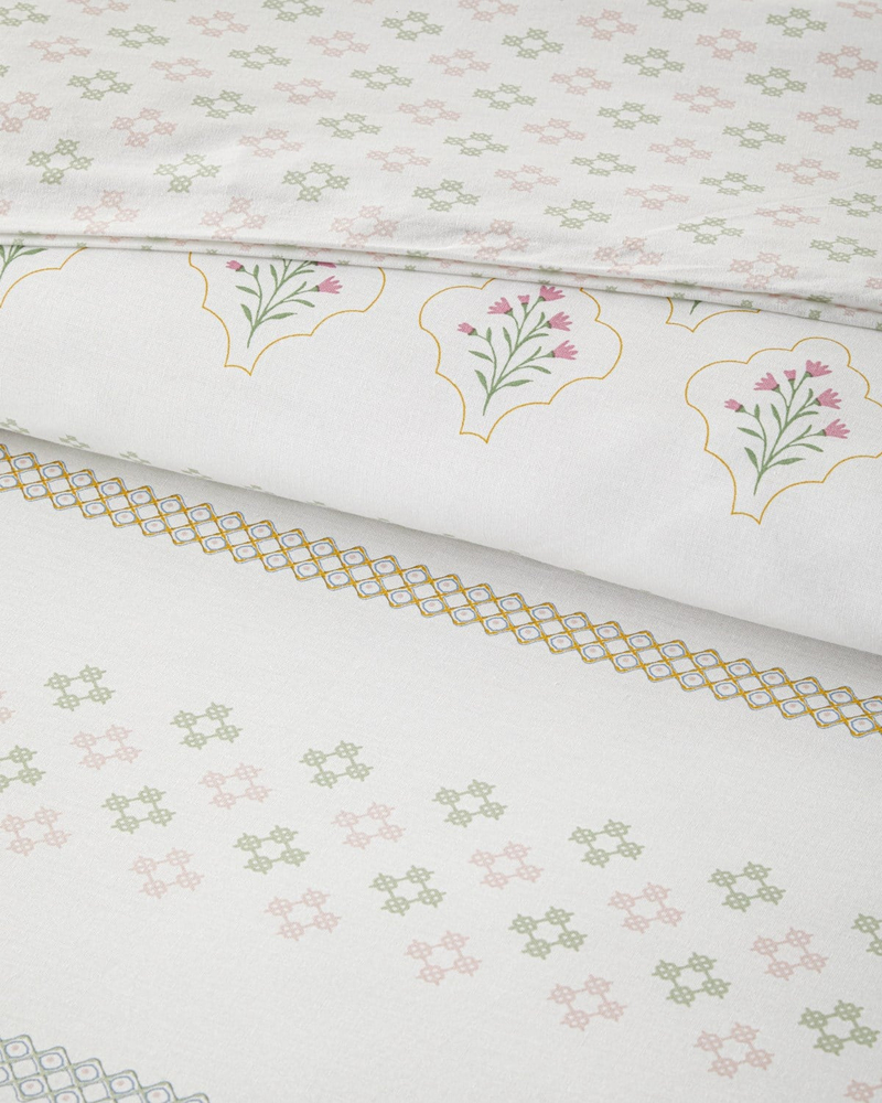 Etamine Blooms Pamuklu Çift Kişilik Nevresim Seti 200x220 cm Pembe