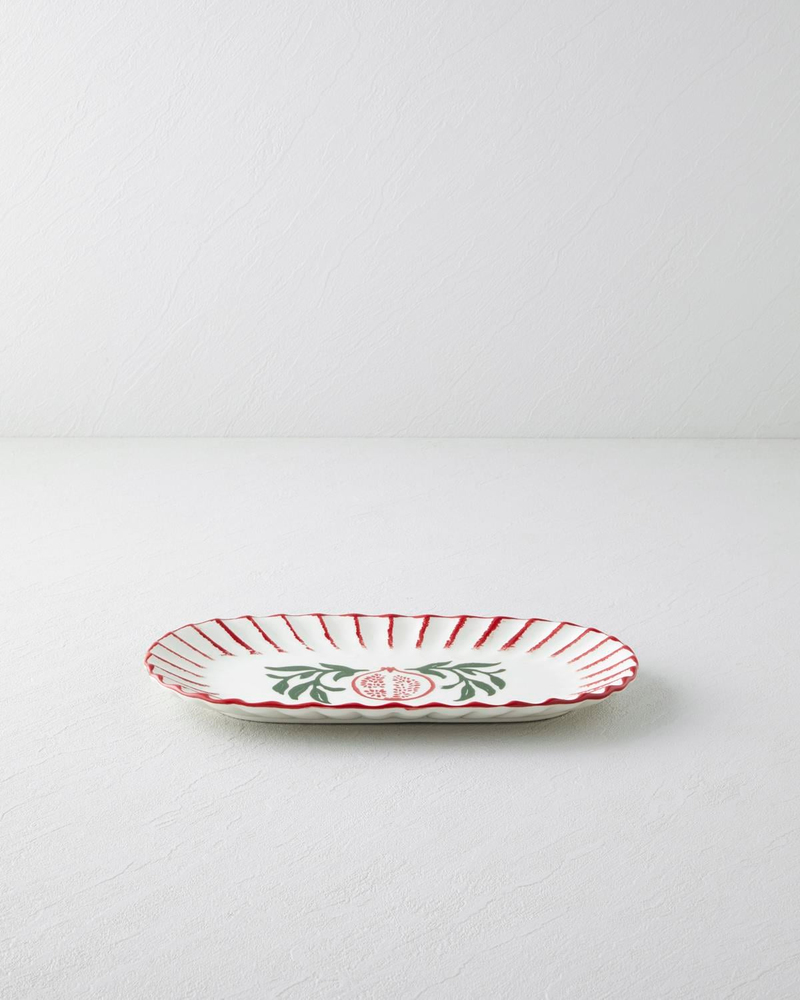 Etna Seramik Kayık Tabak 28,5x15,5 cm Kırmızı