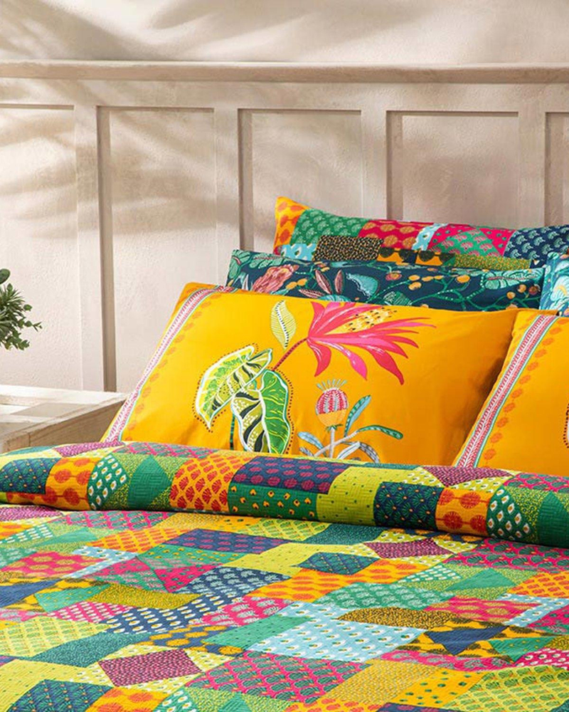 Exotic Patchwork Baskılı Tek Kişilik Pike Koyu Yeşil