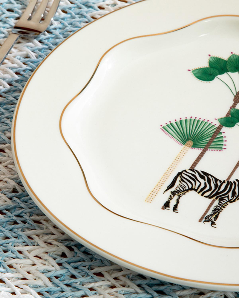 Exotic Zebra New Bone China Pasta Tabağı 20 cm Beyaz