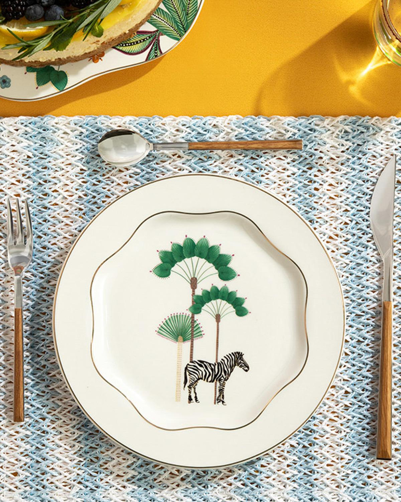 Exotic Zebra New Bone China Pasta Tabağı 20 cm Beyaz