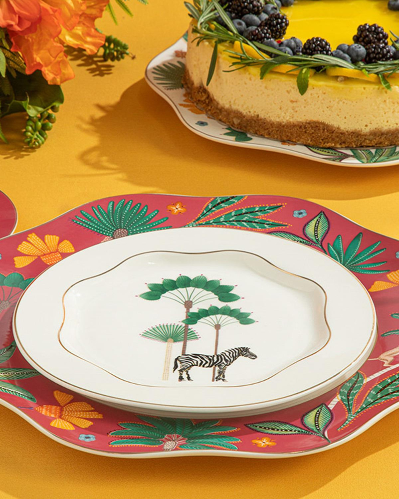 Exotic Zebra New Bone China Pasta Tabağı 20 cm Beyaz