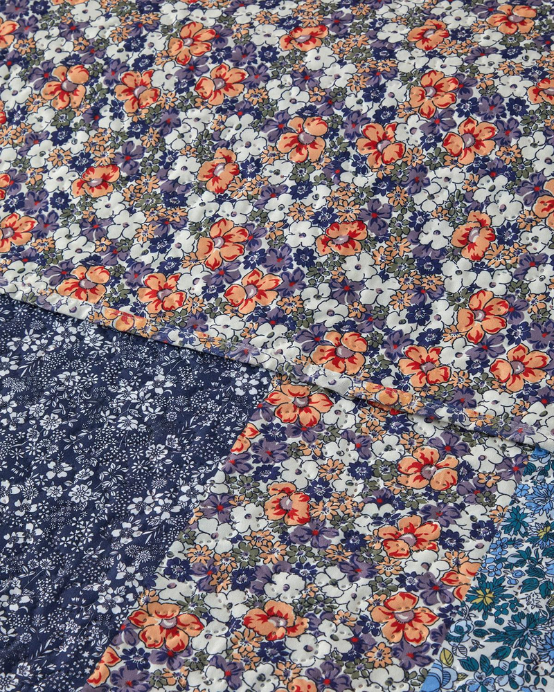 Fanciful Patchwork King Size Çok Amaçlı Örtü 240x220 cm Bordo
