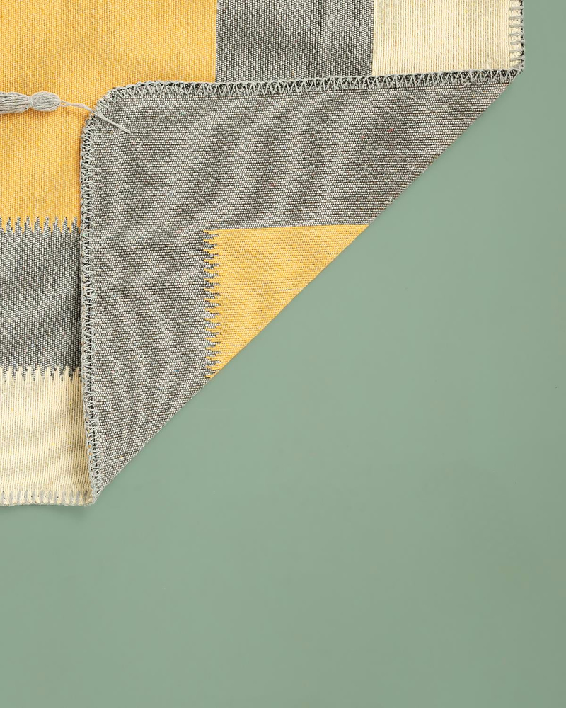 Fancy  Square Dokuma Kilim Gri-Sarı