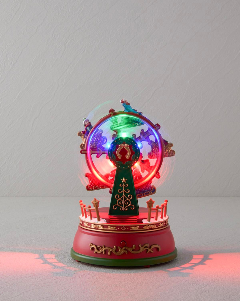 Ferris Wheel Müzik Kutusu 13x13x18.5 cm Kırmızı - Yeşil