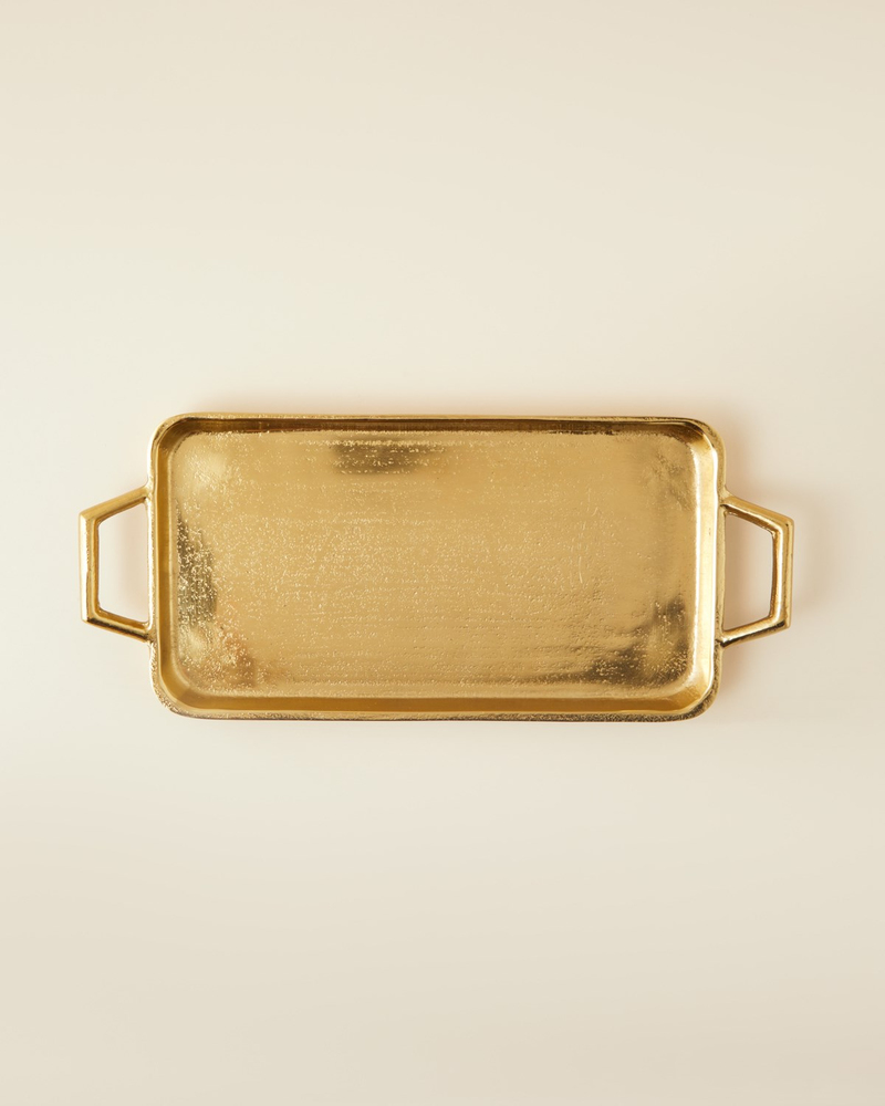 Fiore Alüminyum Dekoratif Tepsi 36x15 cm Gold