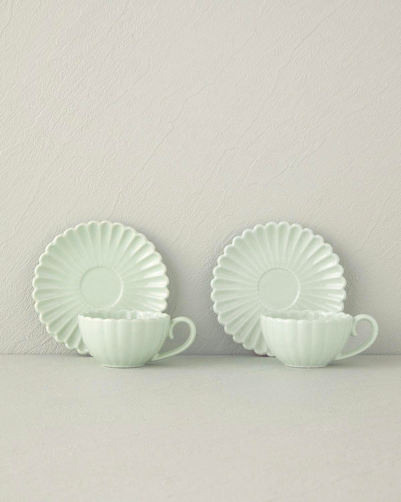 Fiore New Bone China Kahve Fincan Takımı Mint