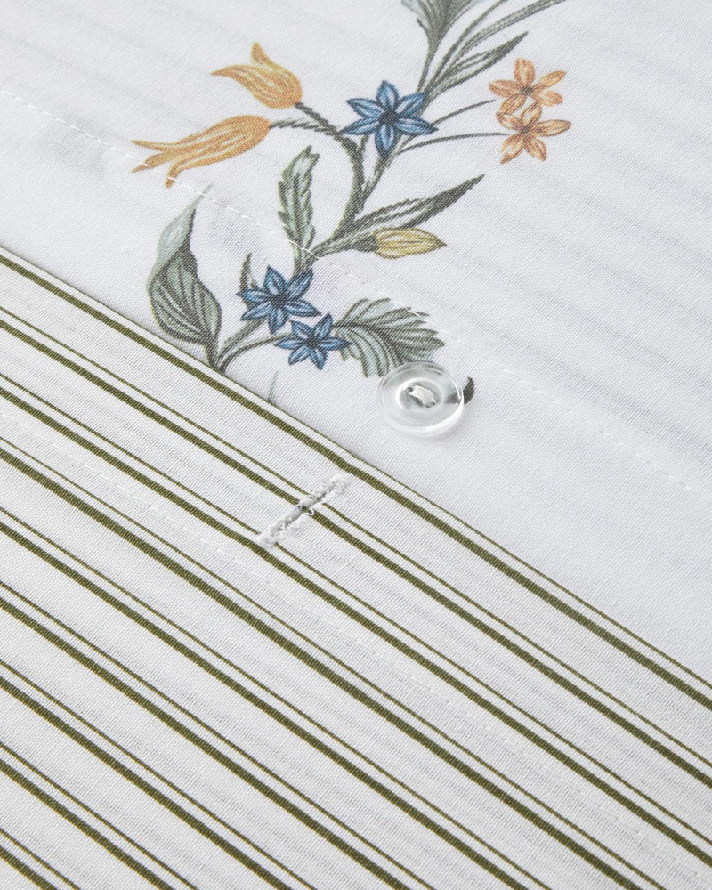 Fioreline Dijital Baskılı Kolay Ütülenir  Tek Kişilik Nevresim Takımı 160x220 cm Yeşil-Sarı