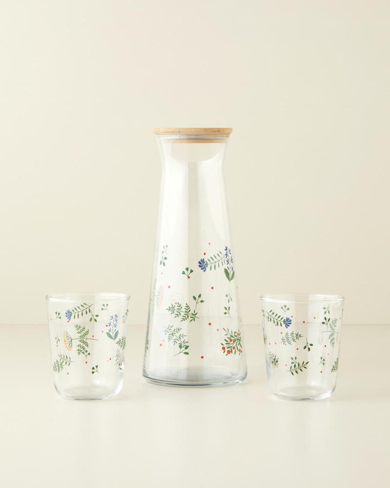 Fiorina Cam 3 Parça Su Takımı 1150 ml + 315 ml Lacivert – Yeşil