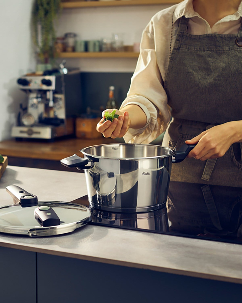 Fissler Vitaquick Elemental Paslanmaz Çelik 2'li Düdüklü Tencere Seti 6 + 3,5 L